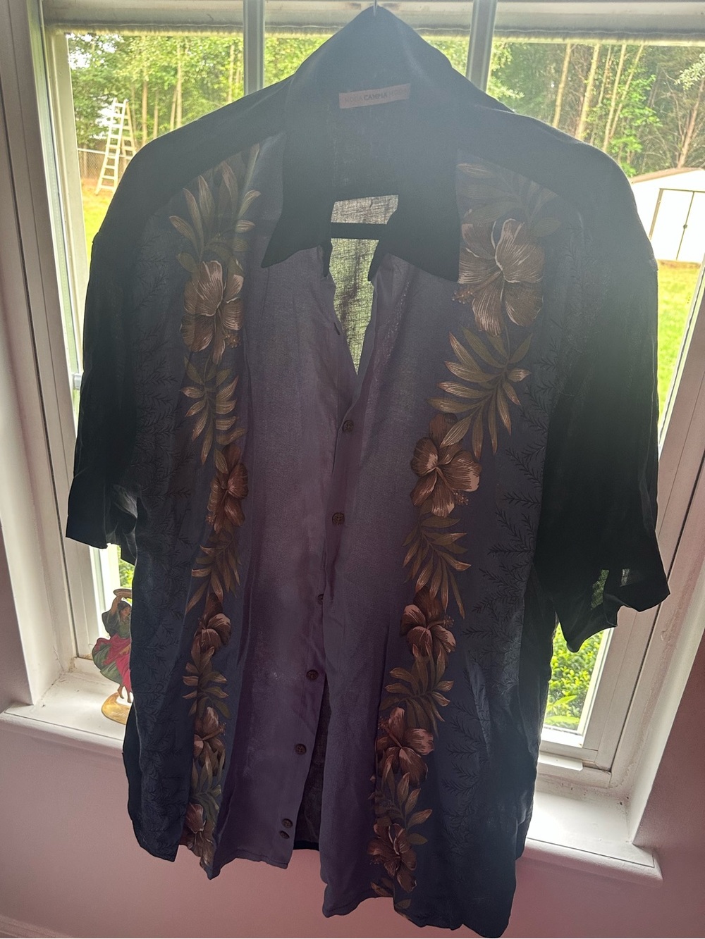 Moda Campia Moda Short-Sleeve Button-Up in Purple & Black